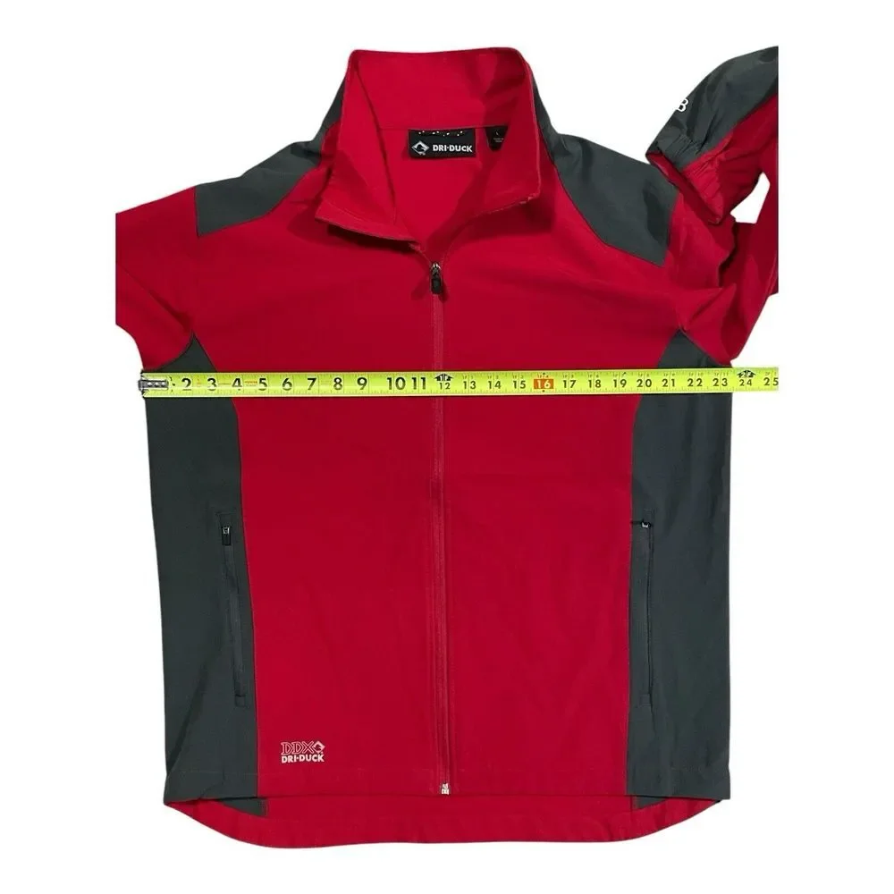 DRI DUCK‎ DDX MOTION SOFTSHELL MEN'S WATER RESISTANT LARGE. RED CHARCOAL JACKET